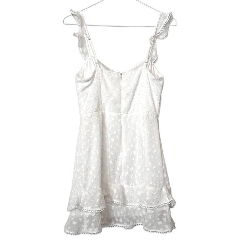 Lucy in the Sky Ruched Sleeveless Layered Mini Sweetheart Dress White Small